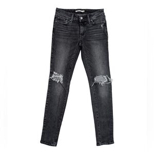 Levi’s 711 Skinny Jeans | Distressed Knees | Dark Wash | 28" Waist